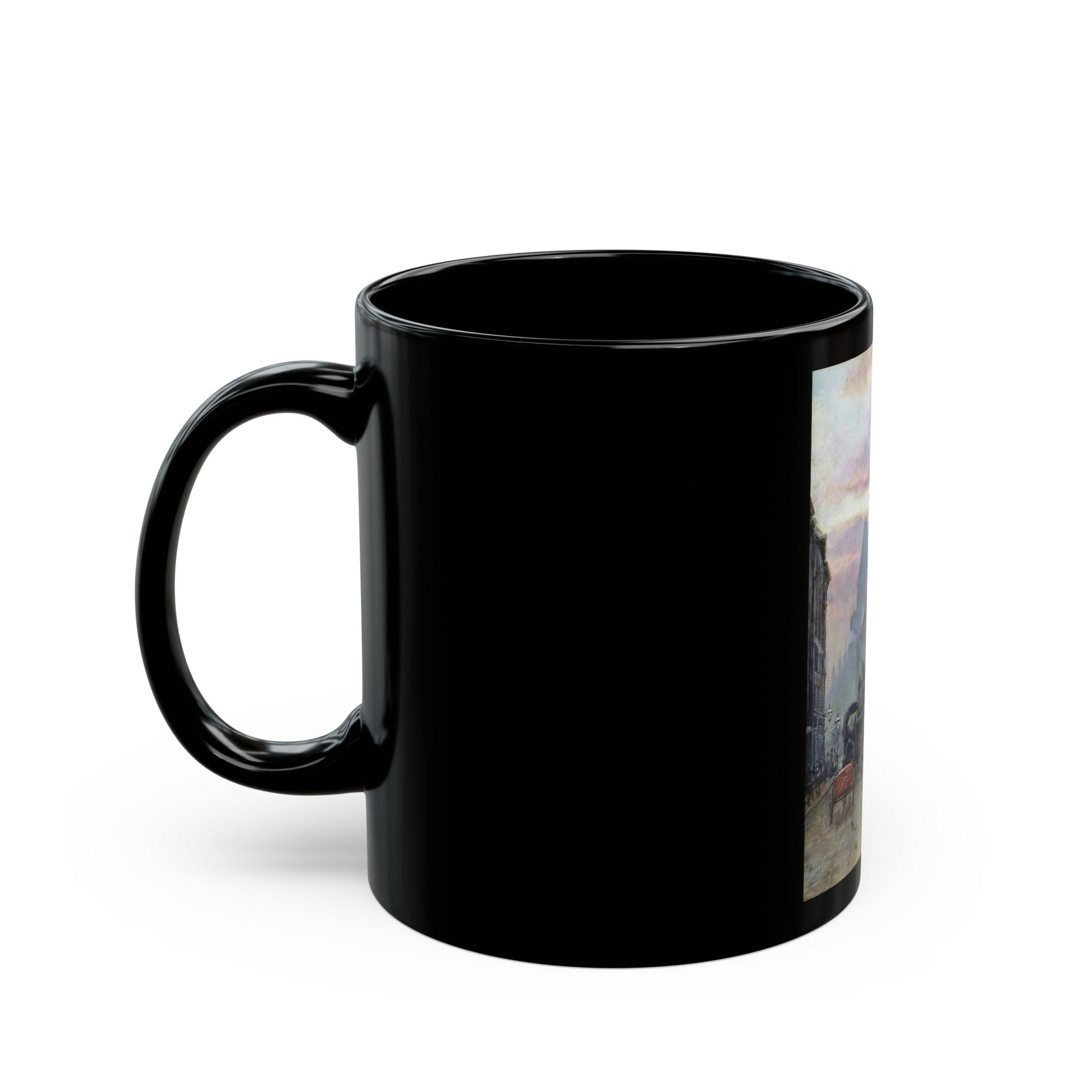 Herbert Menzies Marshall (1841-1913) Fleet Street - Black Coffee Mug-Go Mug Yourself