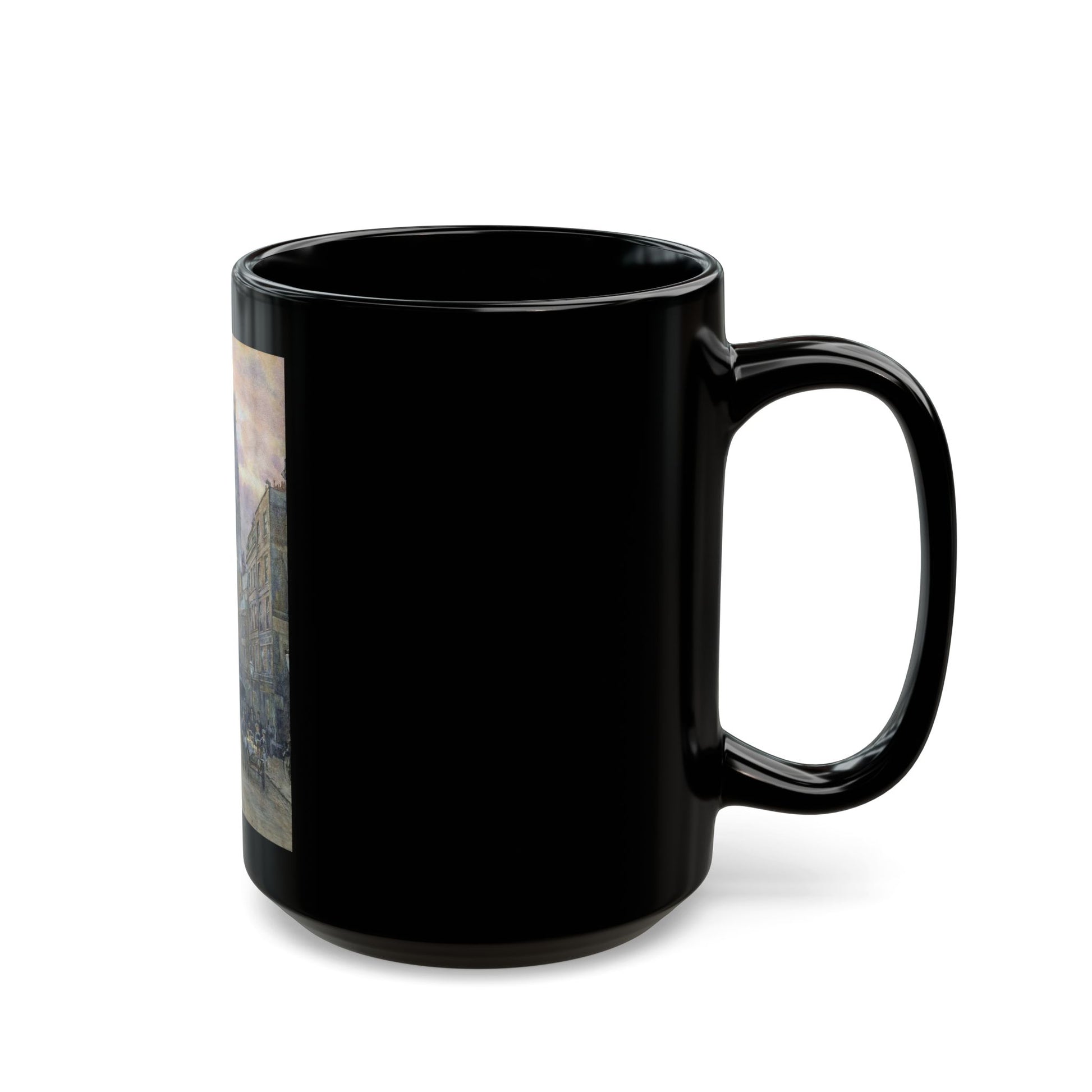 Herbert Menzies Marshall (1841-1913) Fleet Street - Black Coffee Mug-Go Mug Yourself