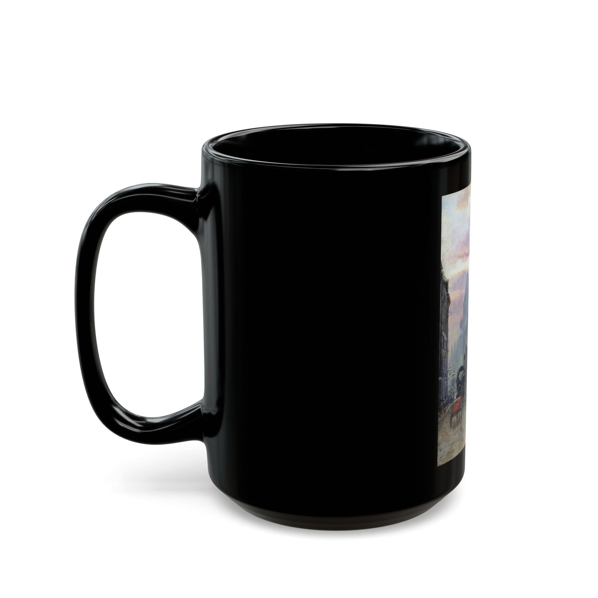 Herbert Menzies Marshall (1841-1913) Fleet Street - Black Coffee Mug-Go Mug Yourself