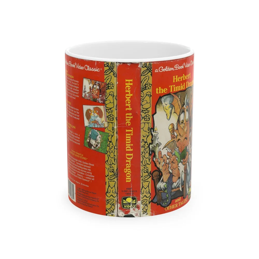 HERBERT THE TIMID DRAGON A GOLDEN BOOK VIDEO CLASSIC (VHS COVER) - White Coffee Mug-11oz-Go Mug Yourself