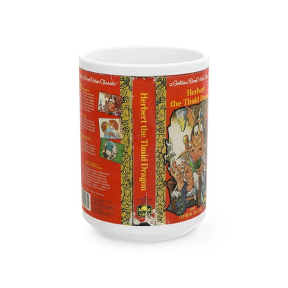 HERBERT THE TIMID DRAGON A GOLDEN BOOK VIDEO CLASSIC (VHS COVER) - White Coffee Mug 15oz - Go Mug Yourself