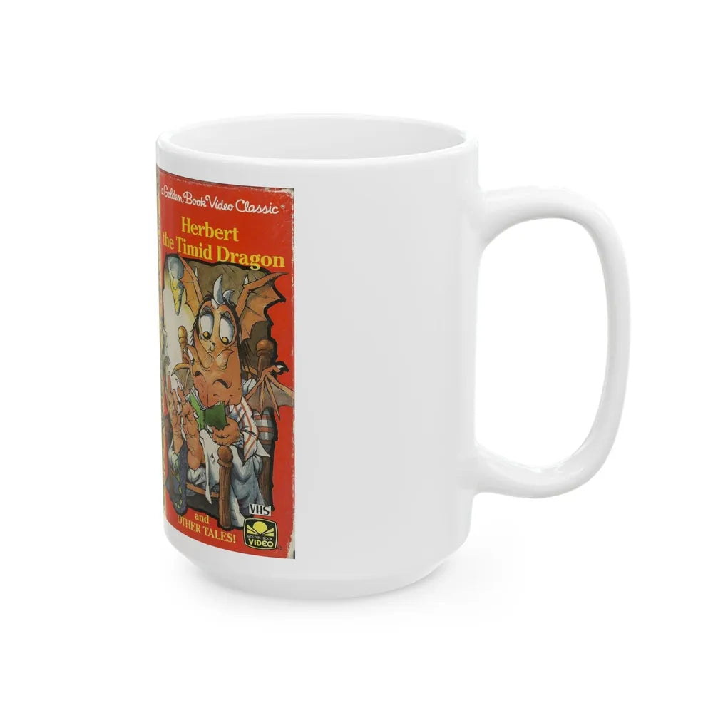 HERBERT THE TIMID DRAGON A GOLDEN BOOK VIDEO CLASSIC (VHS COVER) - White Coffee Mug-Go Mug Yourself