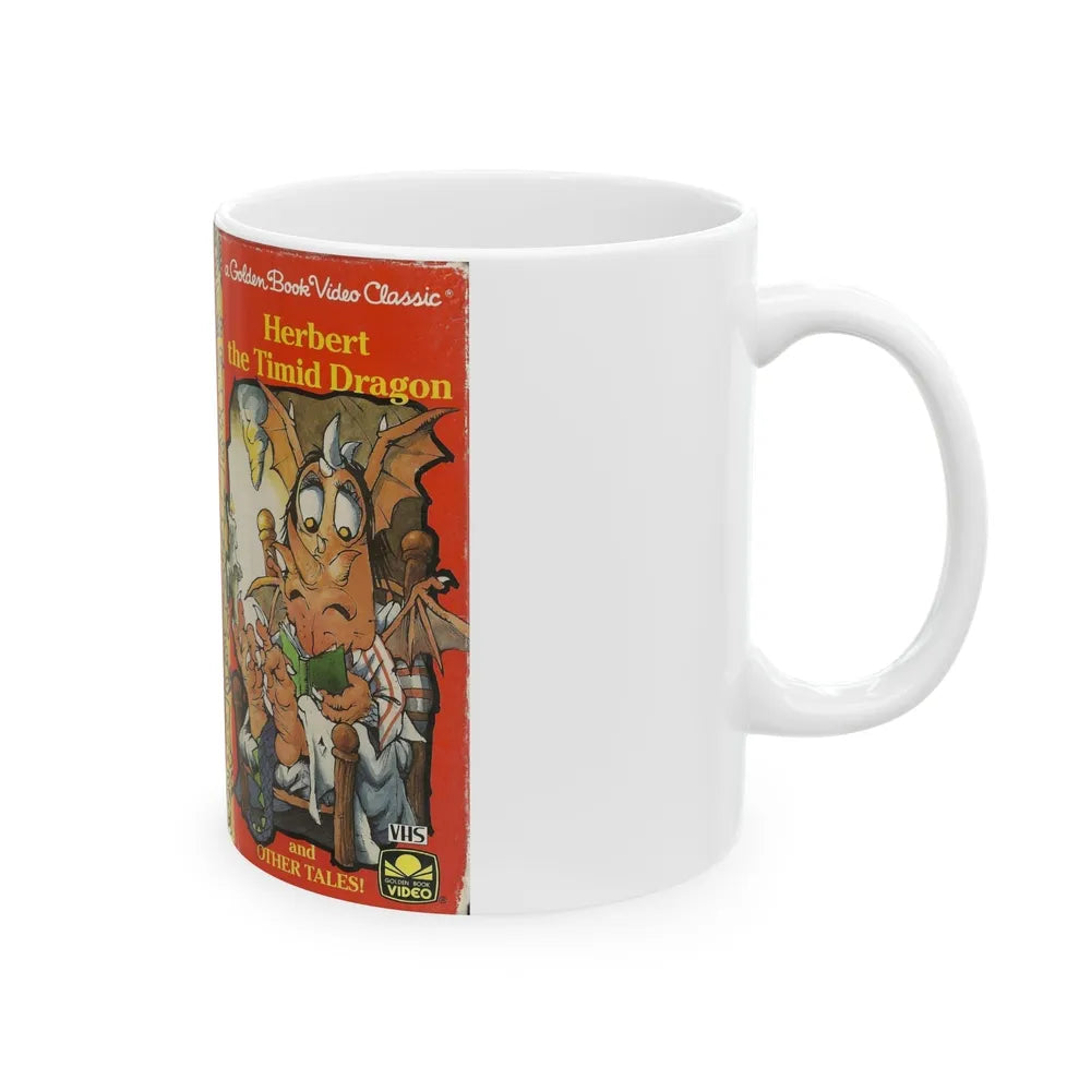 HERBERT THE TIMID DRAGON A GOLDEN BOOK VIDEO CLASSIC (VHS COVER) - White Coffee Mug-Go Mug Yourself