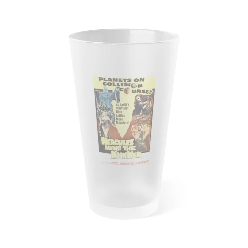 HERCULES AGAINST THE MOON MEN 1964 Movie Poster - Frosted Pint Glass 16oz-16oz-Frosted-Go Mug Yourself