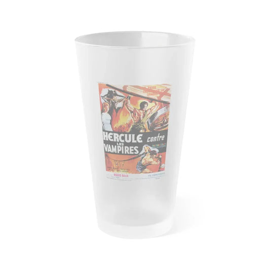 HERCULES IN THE HAUNTED WORLD (FRENCH) 1961 Movie Poster - Frosted Pint Glass 16oz 16oz Frosted - Go Mug Yourself
