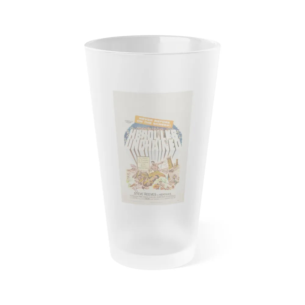 HERCULES UNCHAINED 1959 Movie Poster - Frosted Pint Glass 16oz-16oz-Frosted-Go Mug Yourself