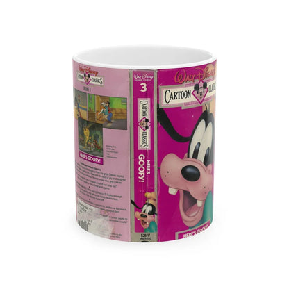 HERES GOOFY WALT DISNEY CARTOON CLASSICS (VHS COVER) - White Coffee Mug-11oz-Go Mug Yourself