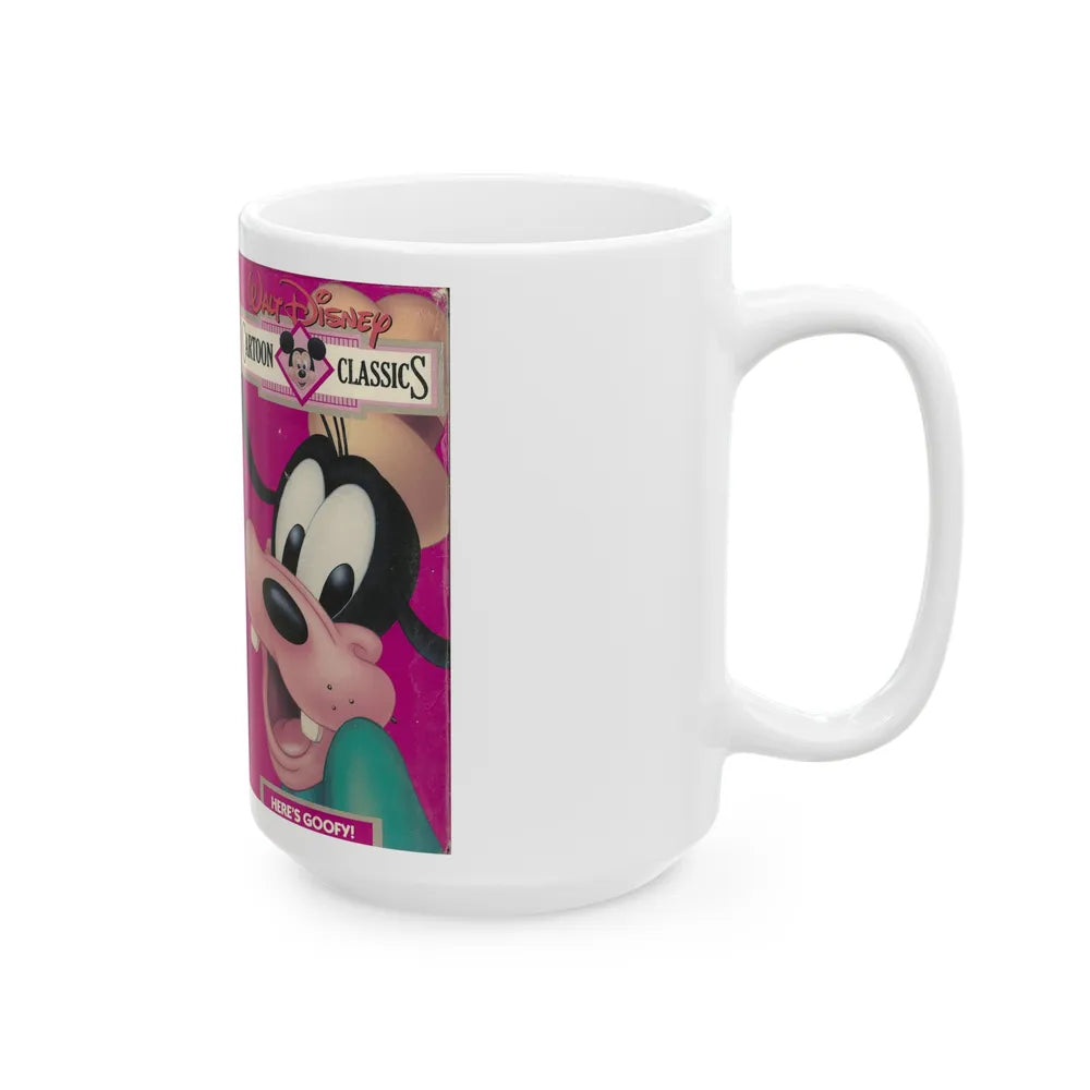 HERES GOOFY WALT DISNEY CARTOON CLASSICS (VHS COVER) - White Coffee Mug-Go Mug Yourself