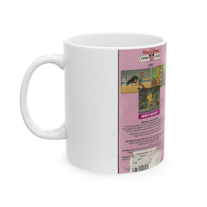 HERES GOOFY WALT DISNEY CARTOON CLASSICS (VHS COVER) - White Coffee Mug-Go Mug Yourself