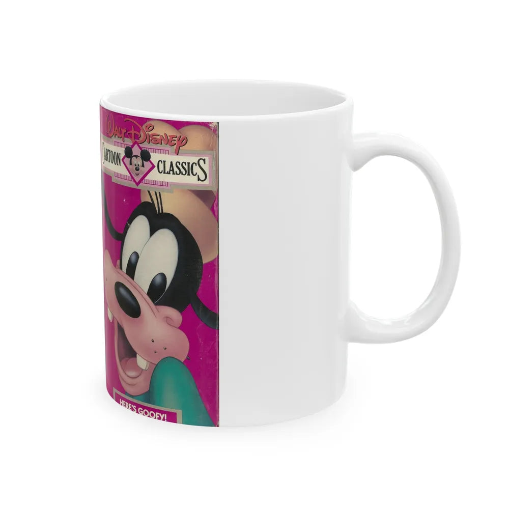 HERES GOOFY WALT DISNEY CARTOON CLASSICS (VHS COVER) - White Coffee Mug-Go Mug Yourself