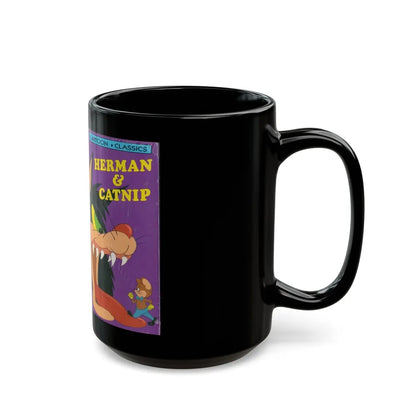 HERMAN AND CATNIP NAUGHTY BUT MICE (VHS COVER) - Black Coffee Mug-Go Mug Yourself