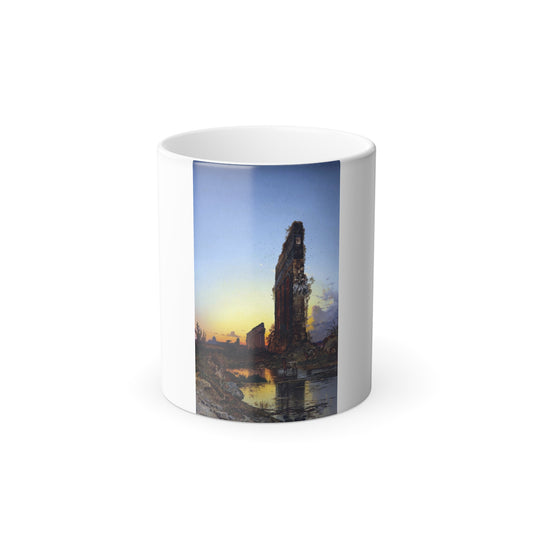 Hermann David Salomon Corrodi (1844-1905) Ruins at Sunset - Oil on Canvas - Color Changing Mug 11oz-11oz-Go Mug Yourself