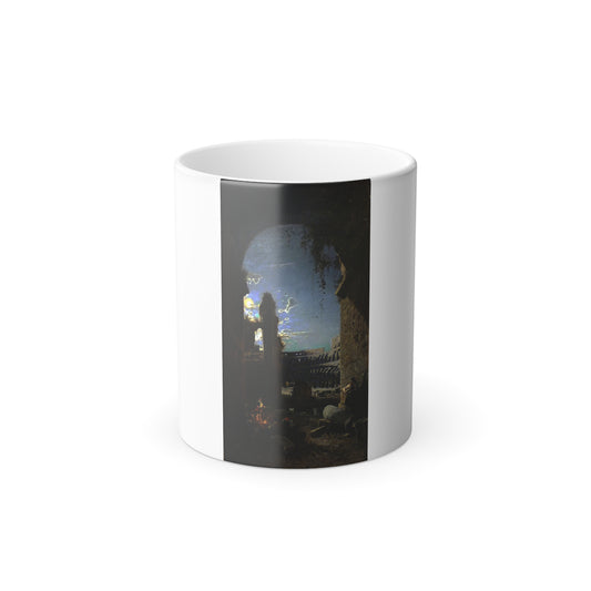 Hermann David Salomon Corrodi (1844-1905) View of the Colosseum in Moonlight - Color Changing Mug 11oz-11oz-Go Mug Yourself