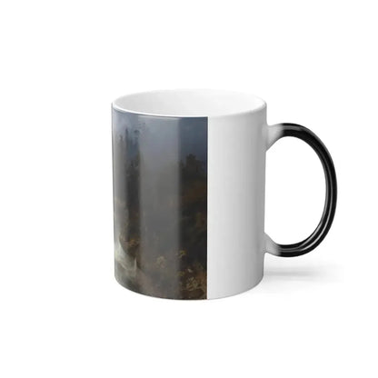 Hermann Ottomar Herzog (1832-1932) Figures Before a Mill in a Mountainous River Landscape (At the Mill -0 - Color Changing Mug 11oz - Go Mug Yourself