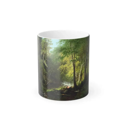 Hermann Ottomar Herzog (1832-1932) Hunter in the Woods - oil on canvas 1882 - Color Changing Mug 11oz 11oz - Go Mug Yourself