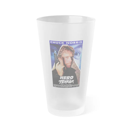 HERO AND THE TERROR 1988 Movie Poster - Frosted Pint Glass 16oz-16oz-Frosted-Go Mug Yourself