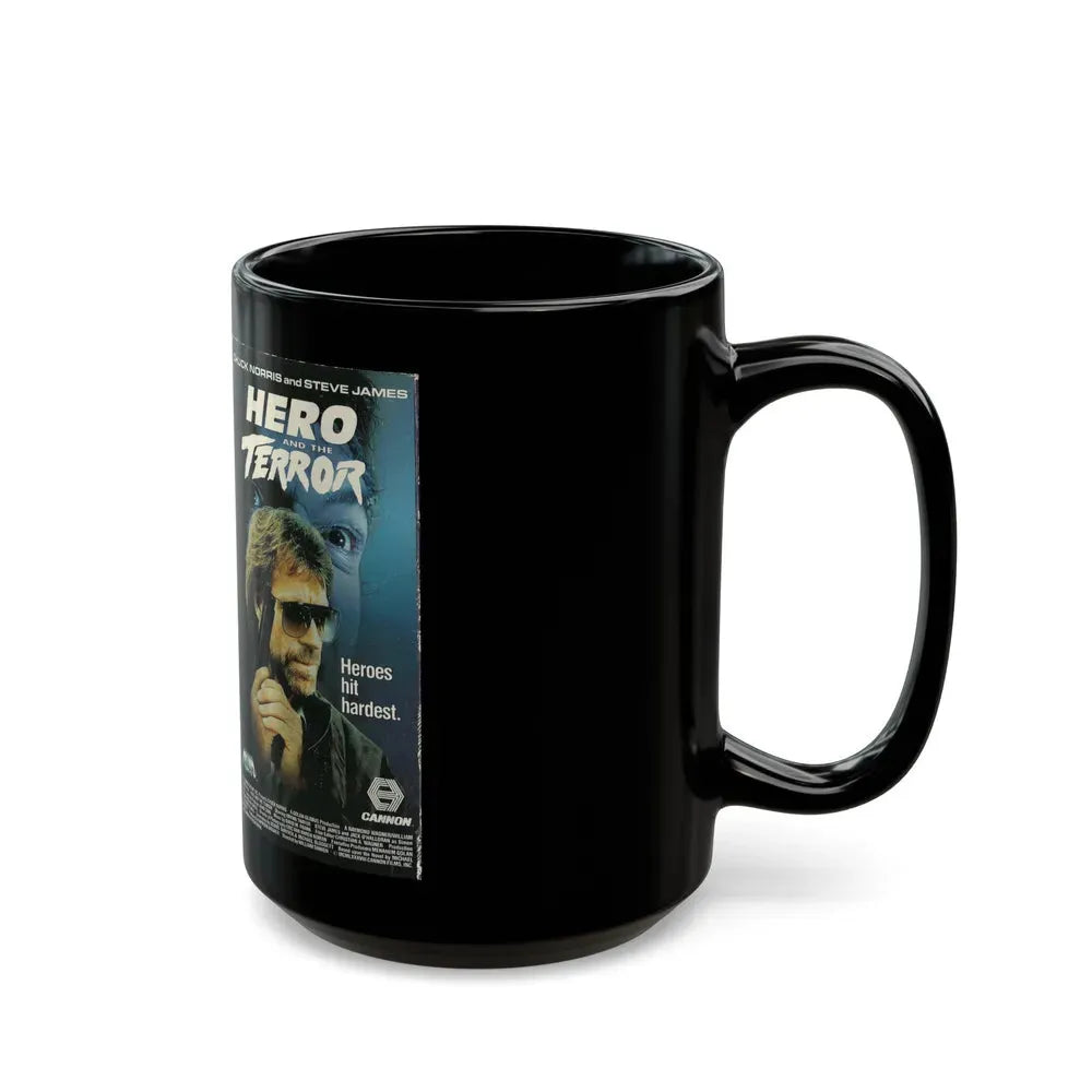 HERO AND THE TERROR CHUCK NORRIS STEVE JAMES (VHS COVER) - Black Coffee Mug - Go Mug Yourself