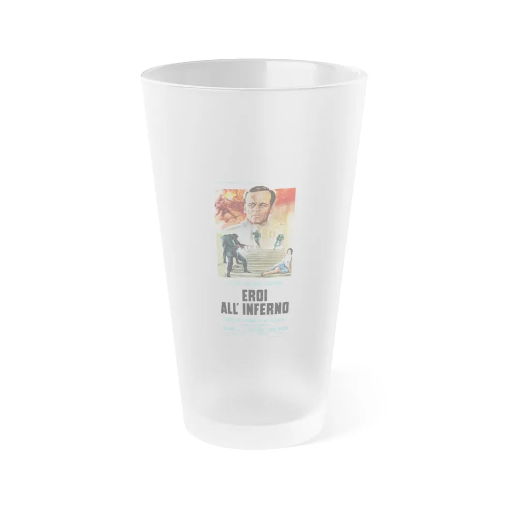 HEROES IN HELL 1974 Movie Poster - Frosted Pint Glass 16oz-16oz-Frosted-Go Mug Yourself