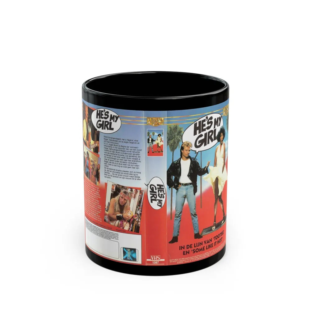 HES MY GIRL (VHS COVER) - Black Coffee Mug-11oz-Go Mug Yourself