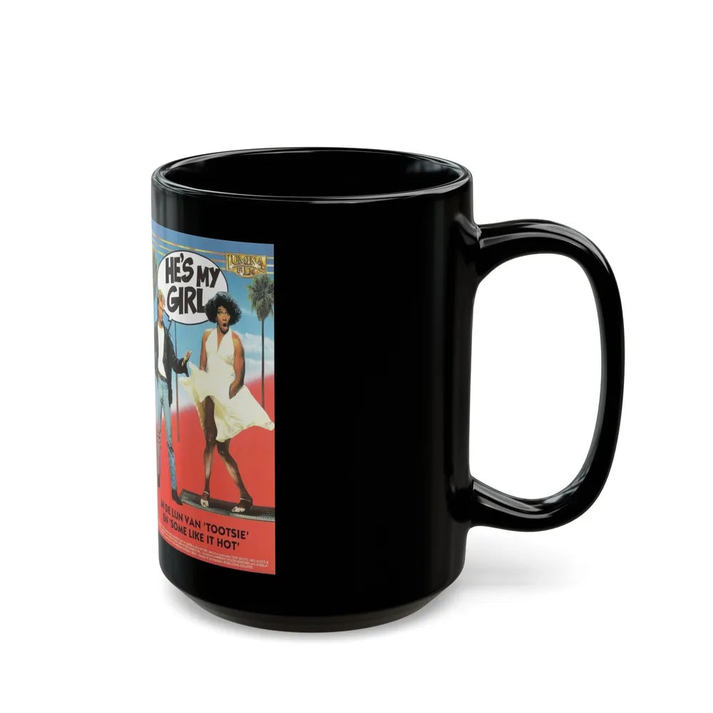 HES MY GIRL (VHS COVER) - Black Coffee Mug-Go Mug Yourself