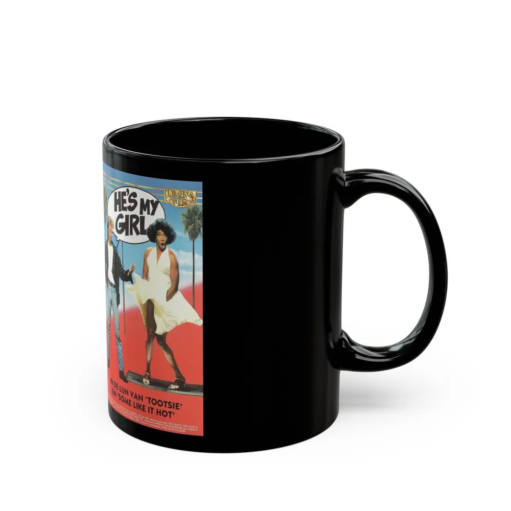 HES MY GIRL (VHS COVER) - Black Coffee Mug-Go Mug Yourself