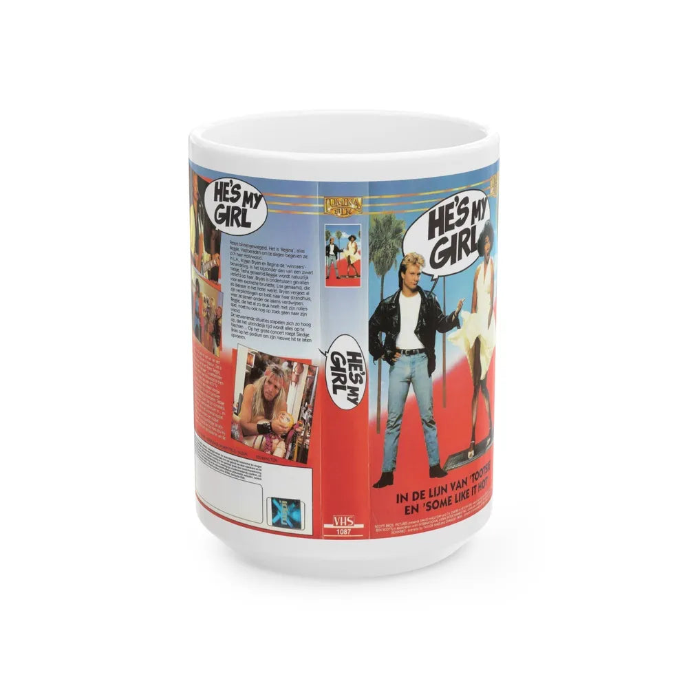 HES MY GIRL (VHS COVER) - White Coffee Mug-15oz-Go Mug Yourself