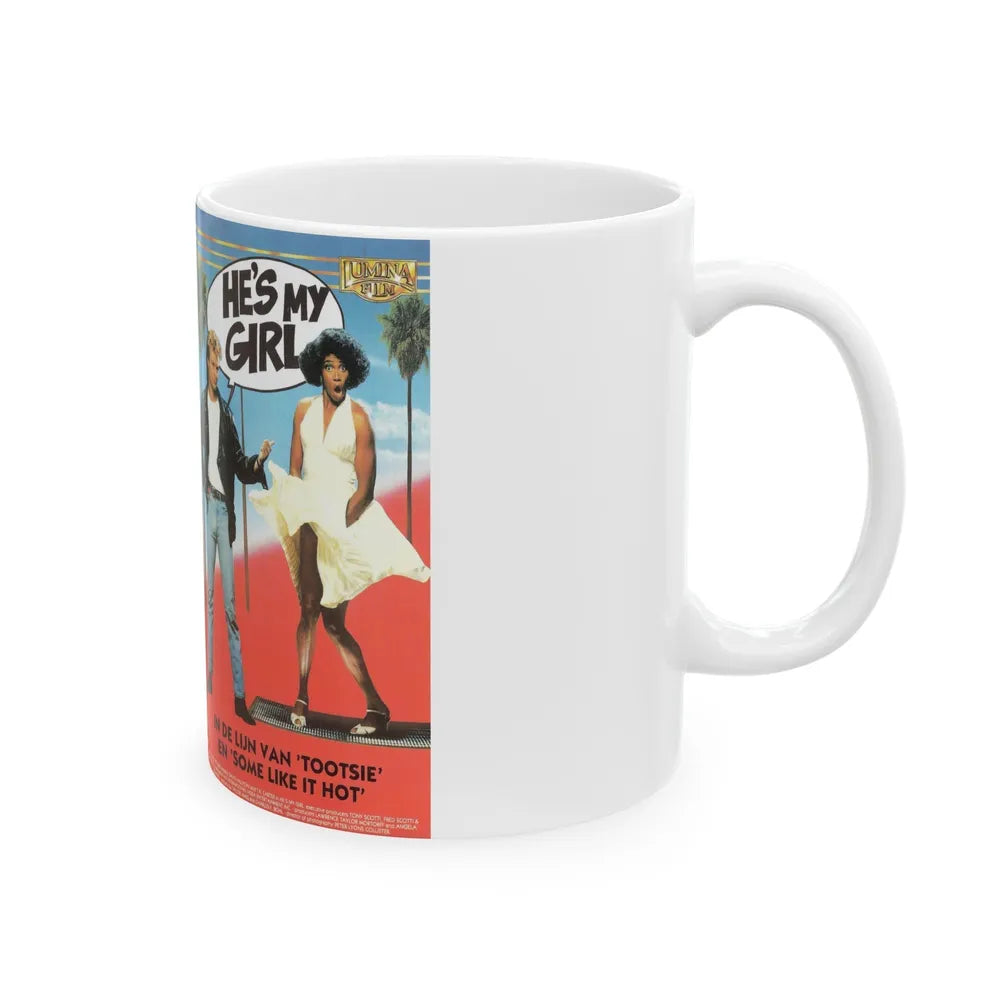 HES MY GIRL (VHS COVER) - White Coffee Mug-Go Mug Yourself