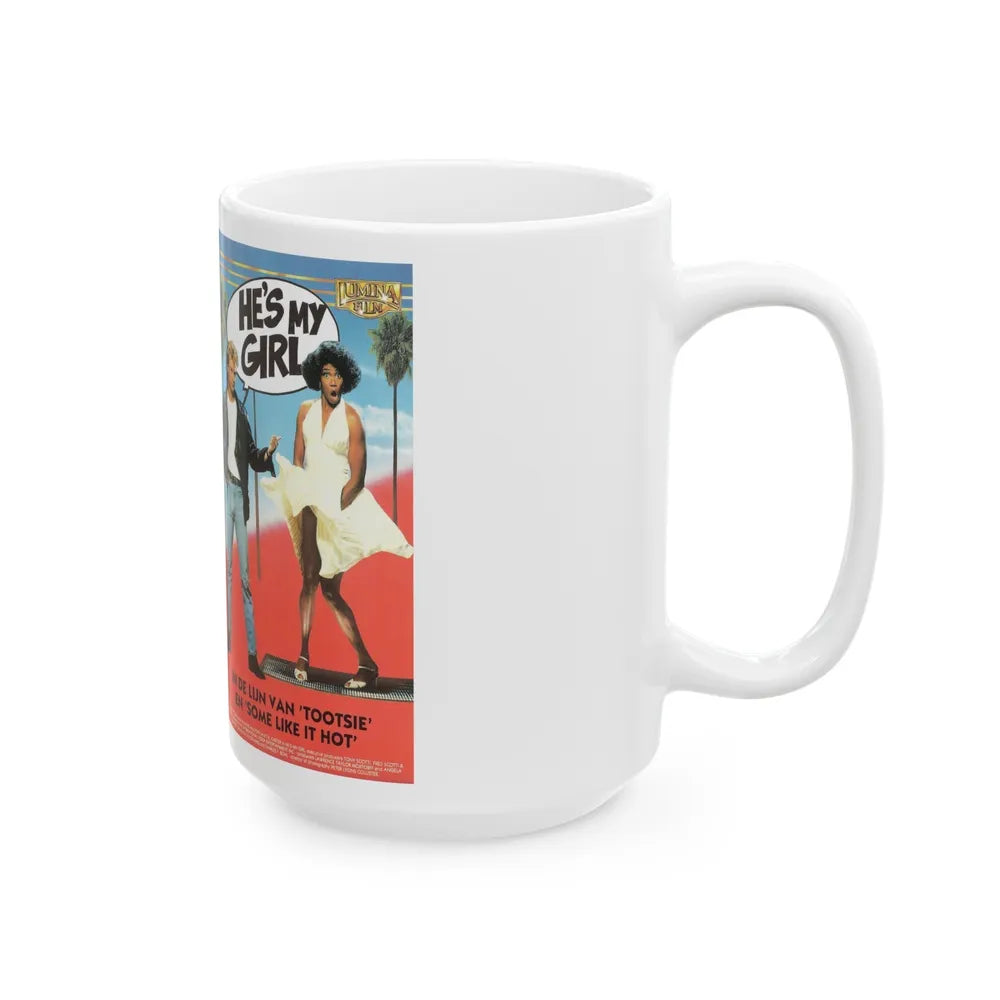 HES MY GIRL (VHS COVER) - White Coffee Mug-Go Mug Yourself