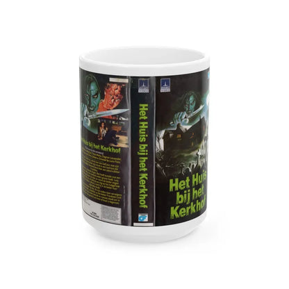 HET HUIS BIJ HET KERKHOF (VHS COVER) - White Coffee Mug 15oz - Go Mug Yourself