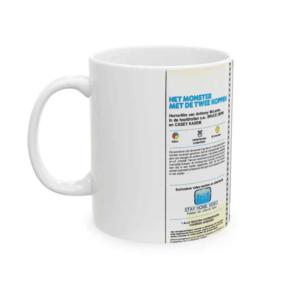 HET MONSTER MET DE TWEE KOPPEN (VHS COVER) - White Coffee Mug - Go Mug Yourself