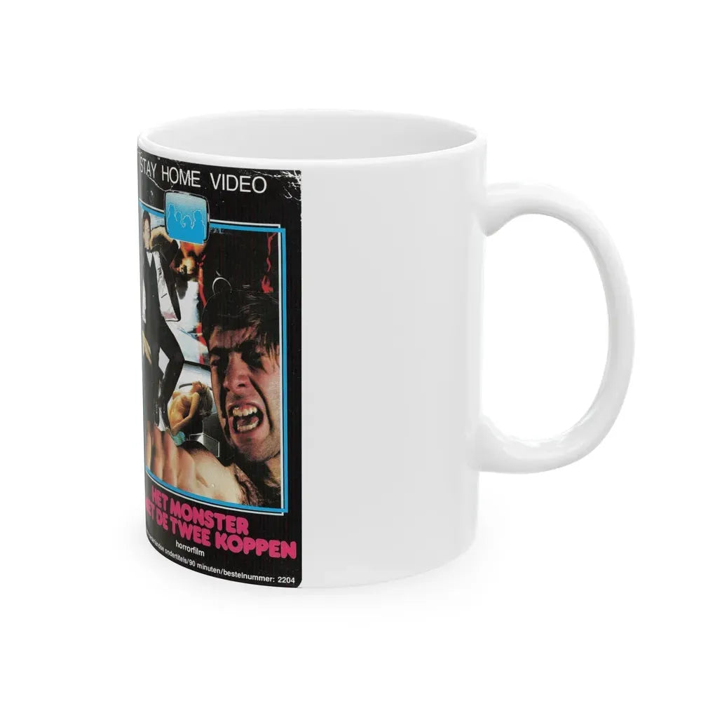 HET MONSTER MET DE TWEE KOPPEN (VHS COVER) - White Coffee Mug - Go Mug Yourself