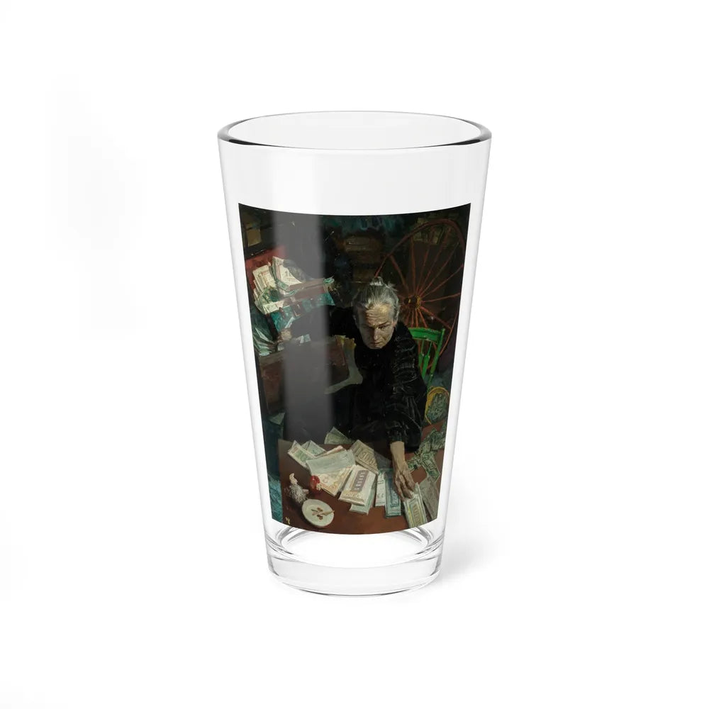 Hetty Green, The Witch of Wall Street, Argosy magazine story illustration, February 1959 - Pint Glass 16oz-16oz-Go Mug Yourself