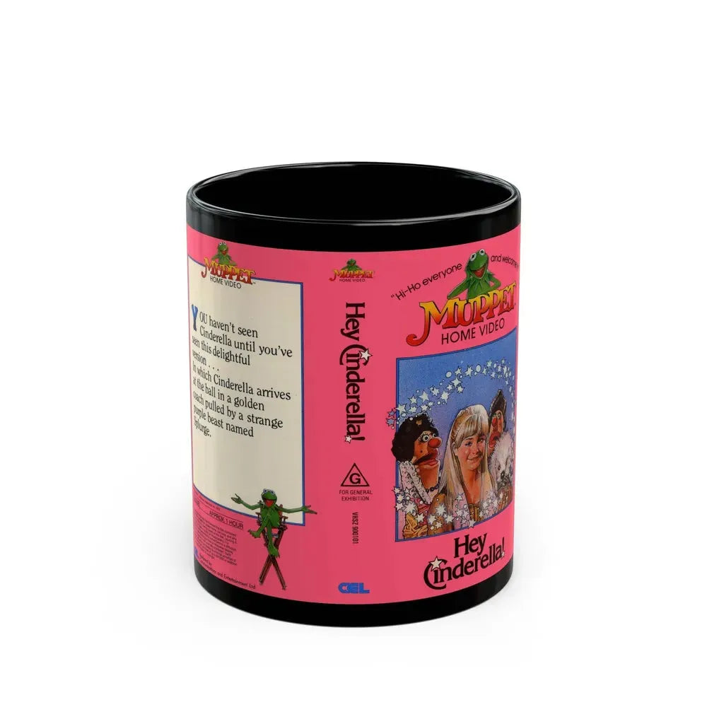 HEY CINDERELLA MUPPET HOME VIDEO (VHS COVER) - Black Coffee Mug 11oz - Go Mug Yourself