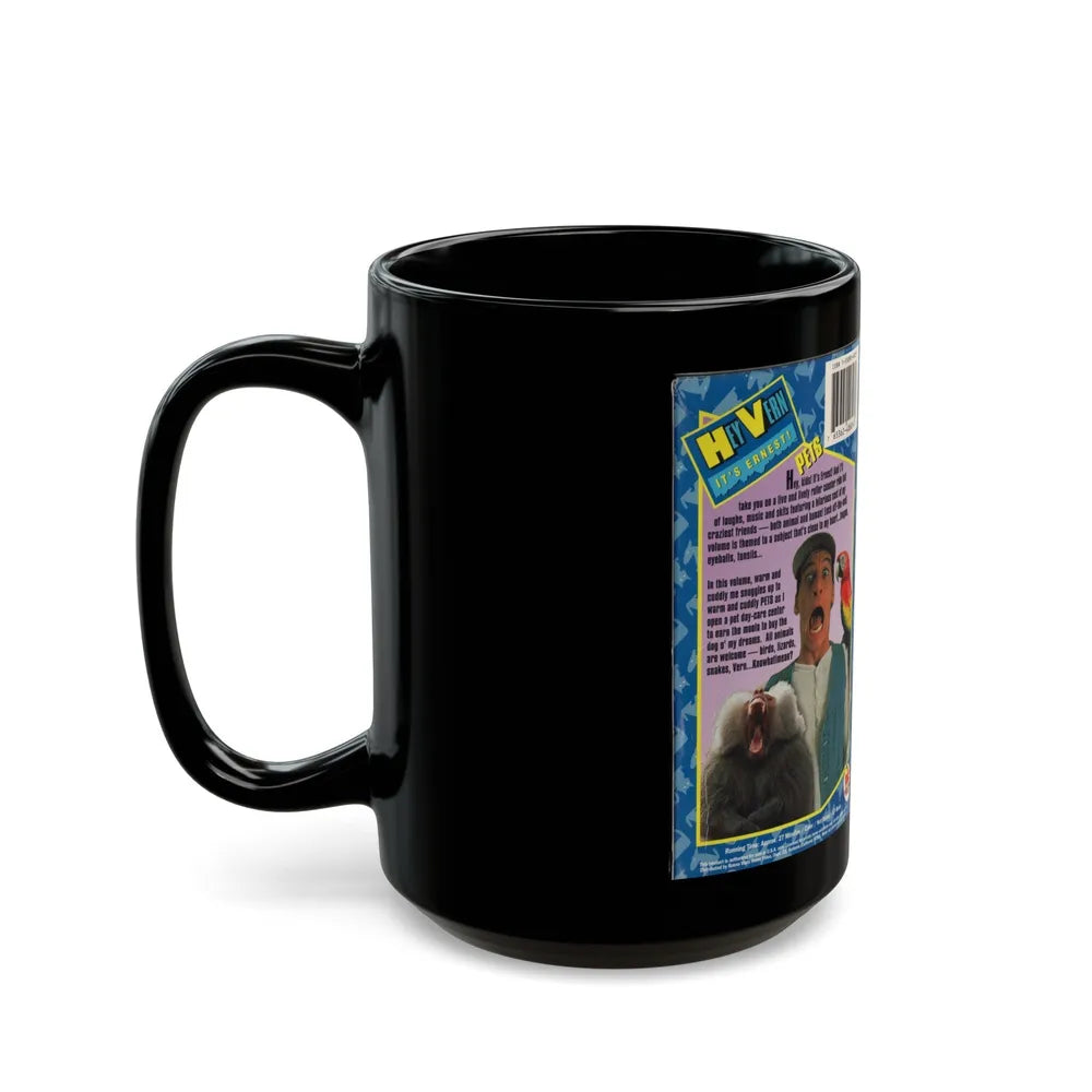 HEY VERN ITS ERNEST PETS (VHS COVER) - Black Coffee Mug-Go Mug Yourself