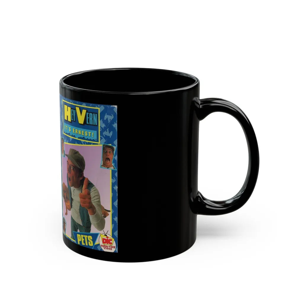 HEY VERN ITS ERNEST PETS (VHS COVER) - Black Coffee Mug-Go Mug Yourself