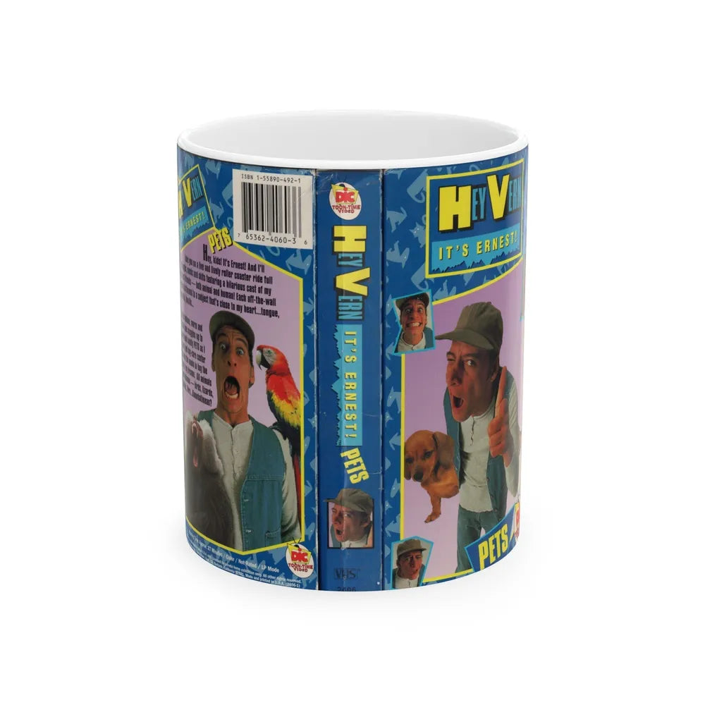 HEY VERN ITS ERNEST PETS (VHS COVER) - White Coffee Mug-11oz-Go Mug Yourself