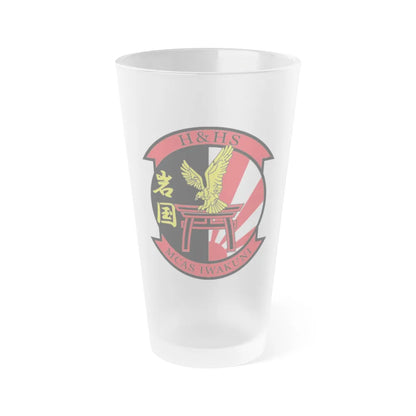 H&HS MCAS Iwakuni (USMC) Frosted Pint Glass 16oz-Go Mug Yourself