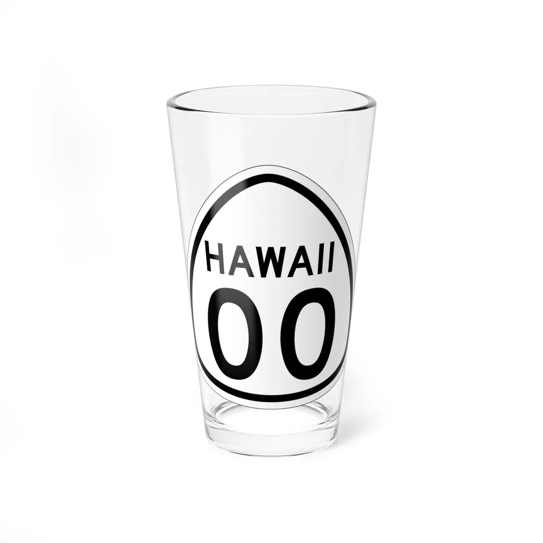 HI-00 1956 template (Hawaii) (Road Sign) Pint Glass 16oz 16oz - Go Mug Yourself