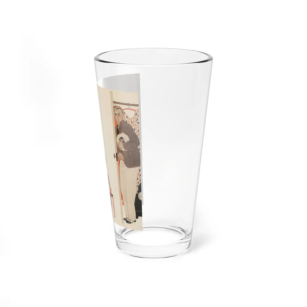 Hiding in the Closet, magazine illustration - Pint Glass 16oz-Go Mug Yourself