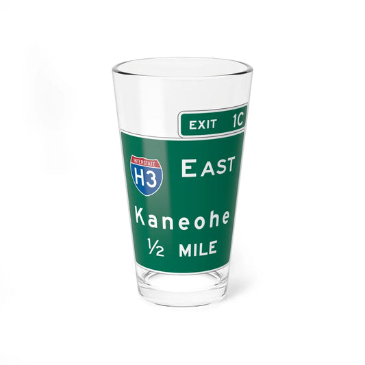 HIDOT Interchange Advance Guide Signs (Hawaii) (Road Sign) Pint Glass 16oz 16oz - Go Mug Yourself