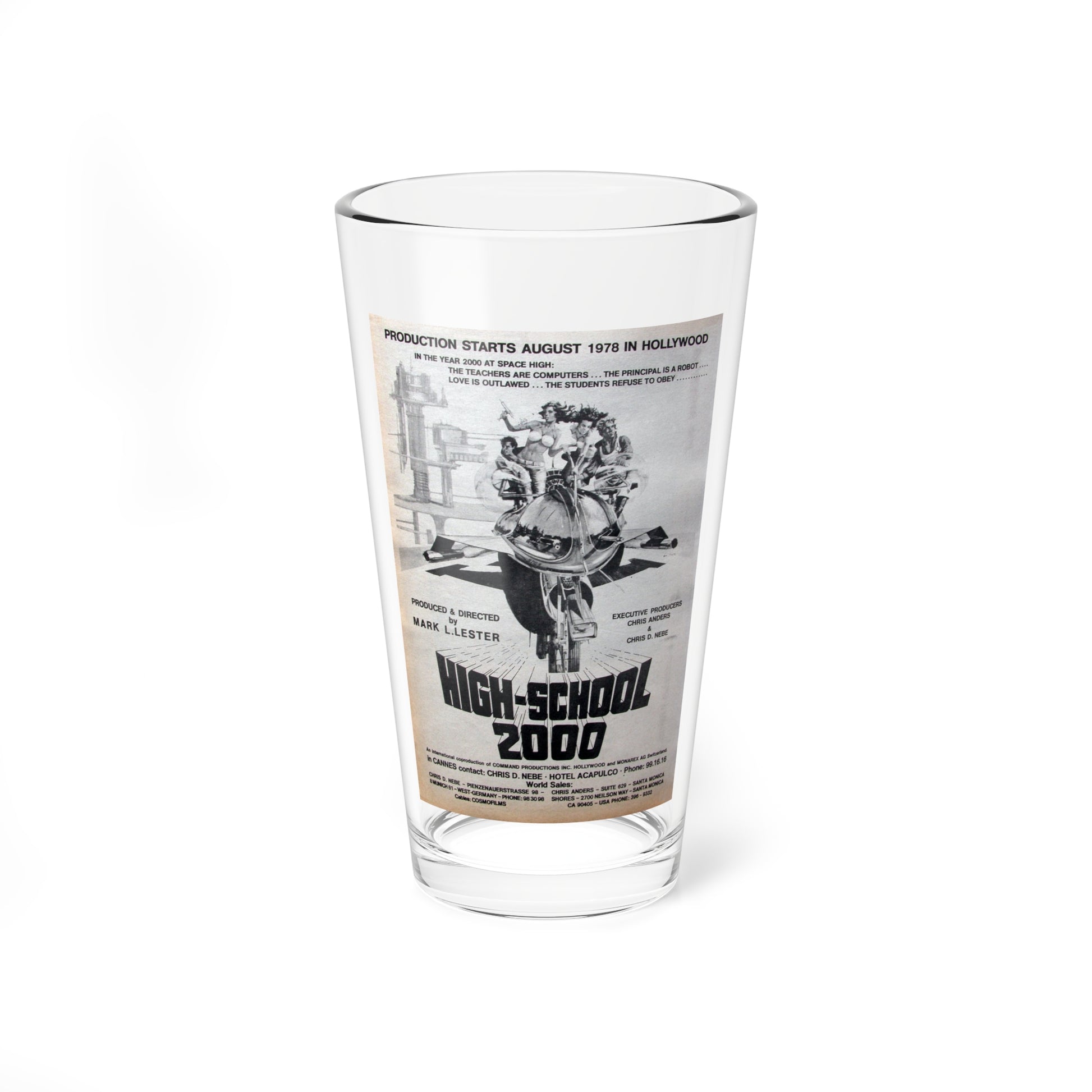 HIGH SCHOOL 2000 (NEVER PRODUCED) Movie Poster - Pint Glass 16oz-16oz-Go Mug Yourself