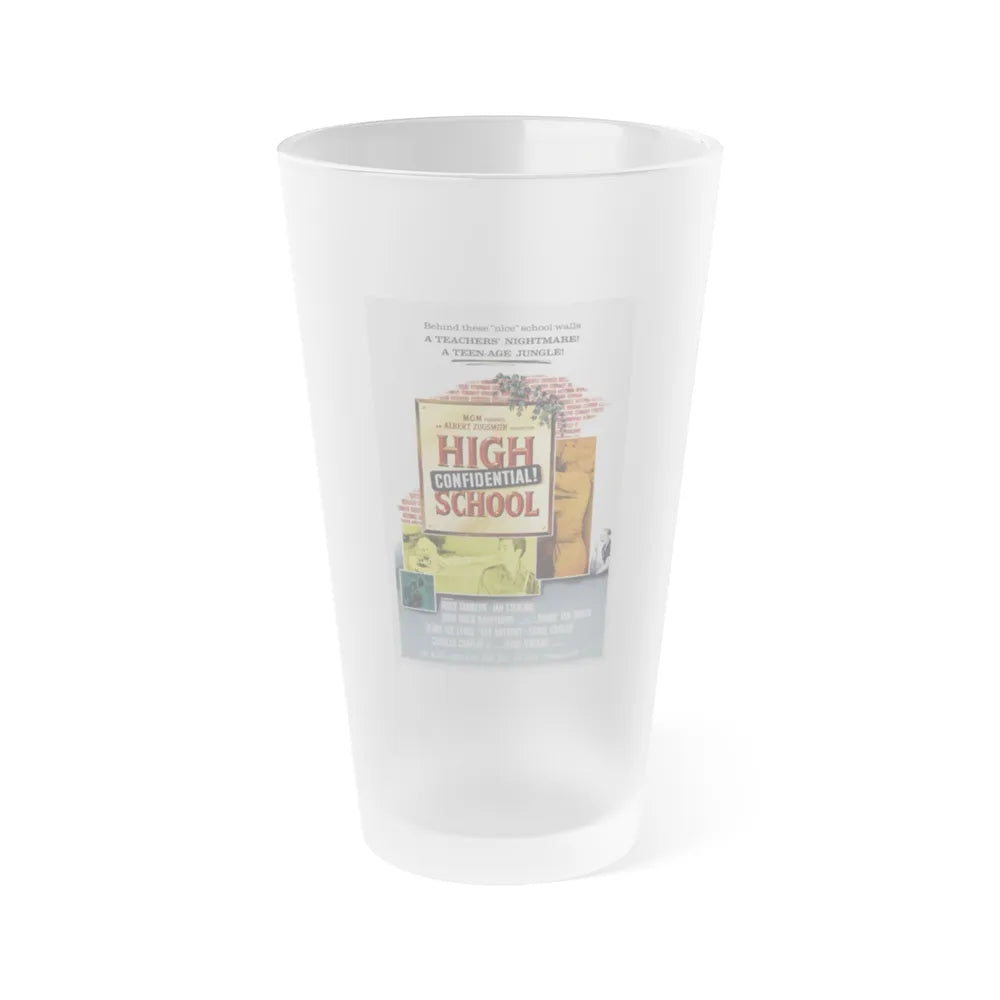 HIGH SCHOOL CONFIDENTIAL 1958 Movie Poster - Frosted Pint Glass 16oz-16oz-Frosted-Go Mug Yourself