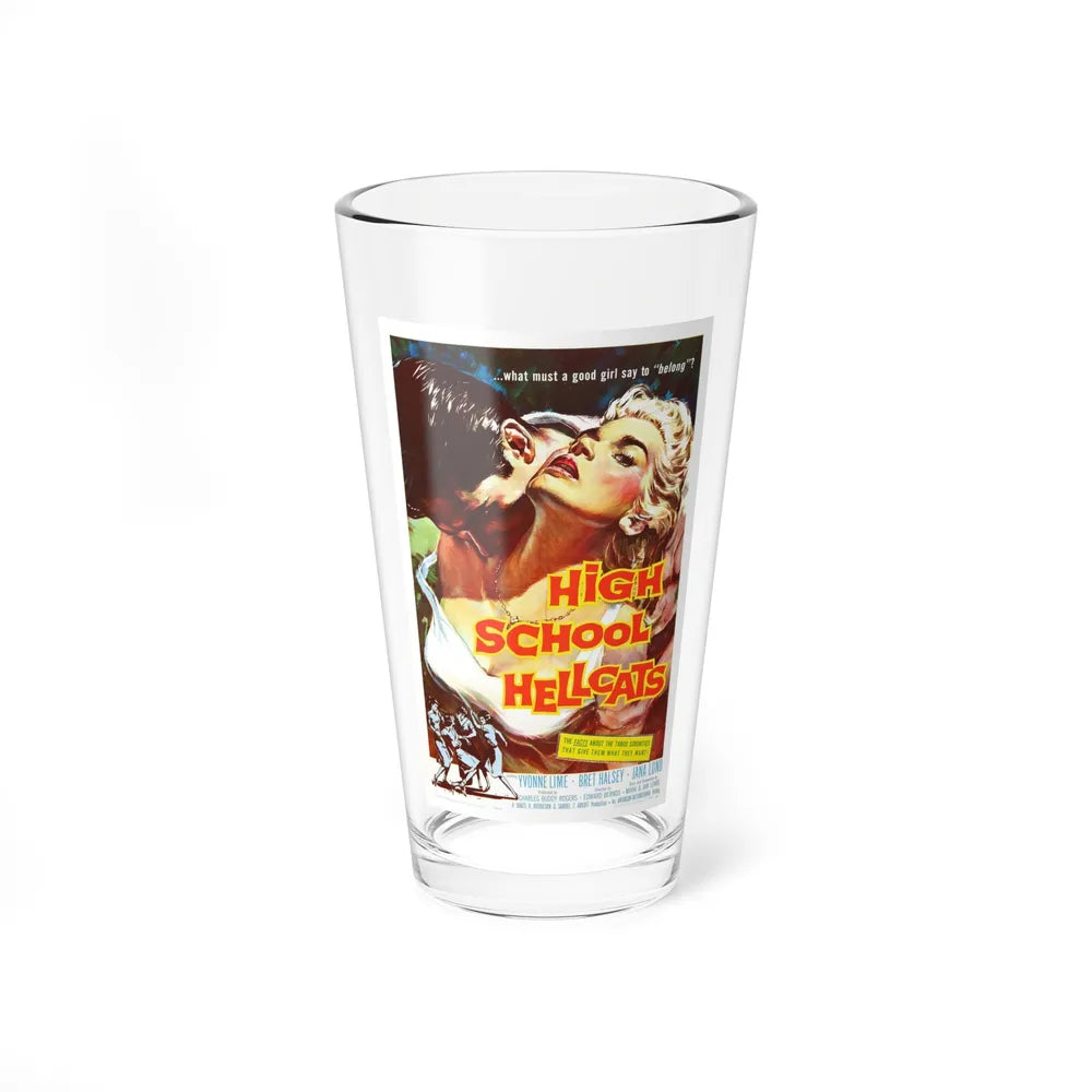 HIGH SCHOOL HELLCATS 1958 Movie Poster - Pint Glass 16oz-16oz-Go Mug Yourself