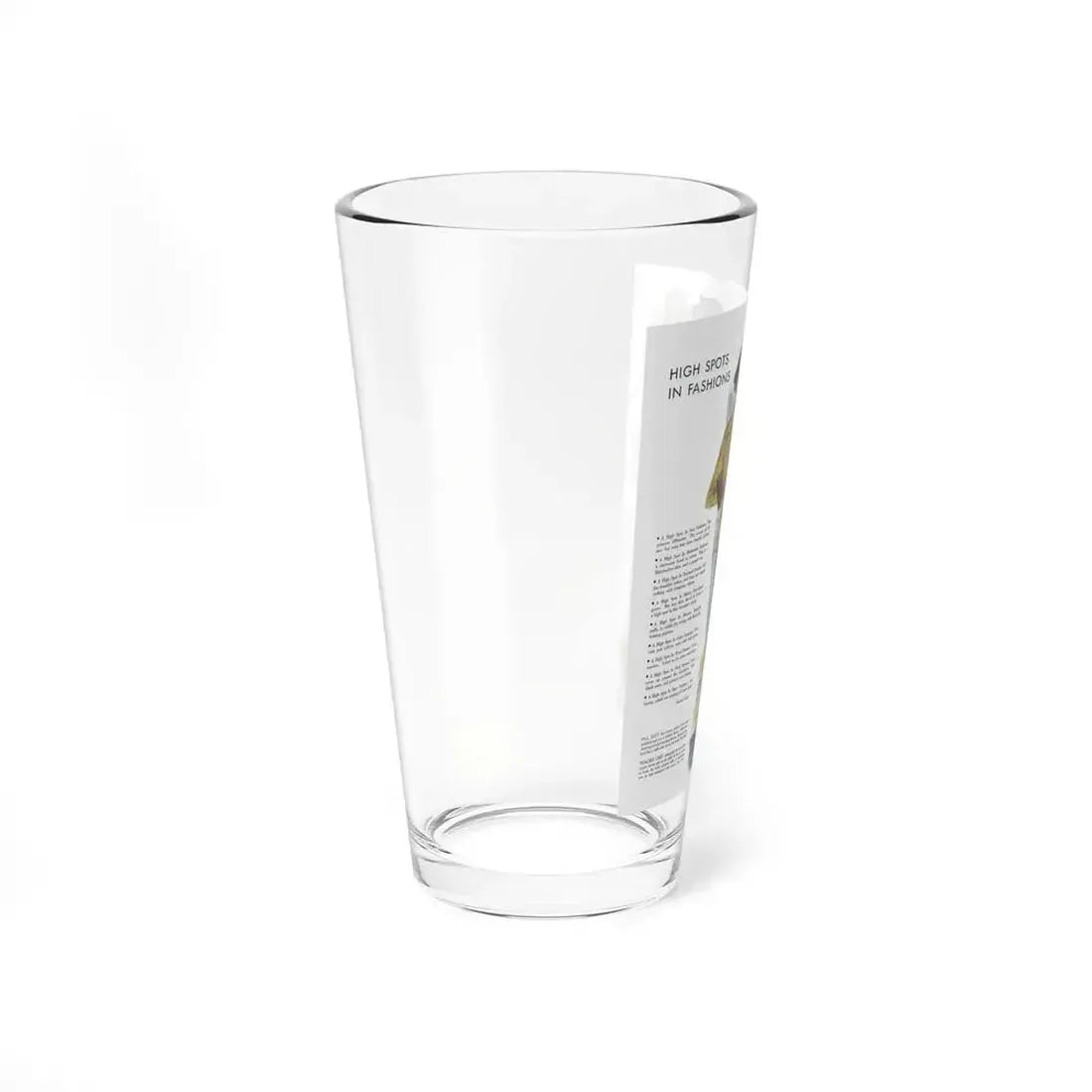 High Spots In Fashions, McCall's, September 1935 - Pint Glass 16oz - Go Mug Yourself