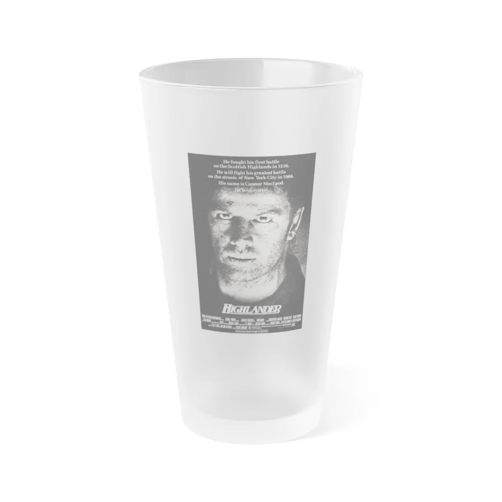 HIGHLANDER 1986 Movie Poster - Frosted Pint Glass 16oz-16oz-Frosted-Go Mug Yourself