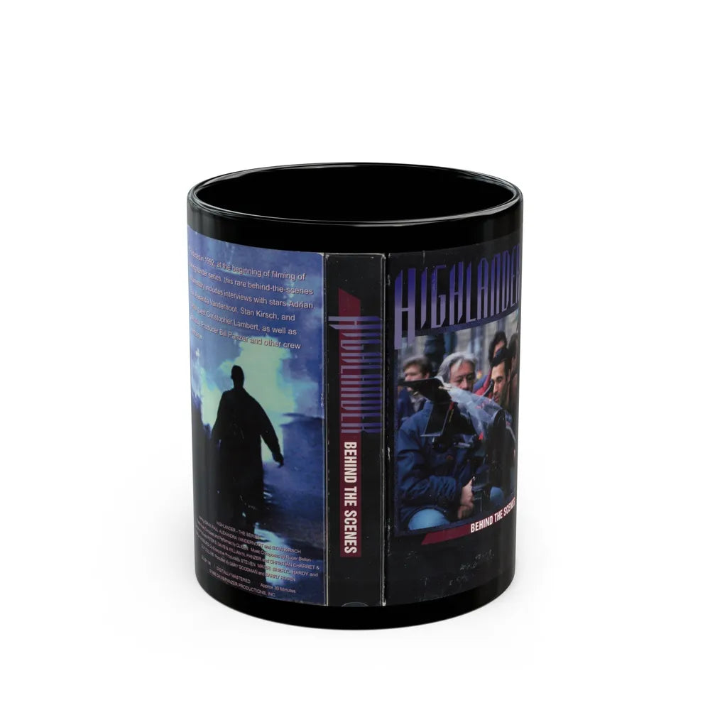 HIGHLANDER BEHIND THE SCENES (VHS COVER) - Black Coffee Mug-11oz-Go Mug Yourself