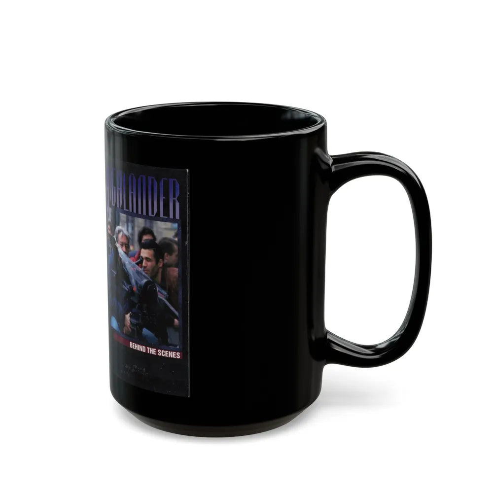 HIGHLANDER BEHIND THE SCENES (VHS COVER) - Black Coffee Mug-Go Mug Yourself