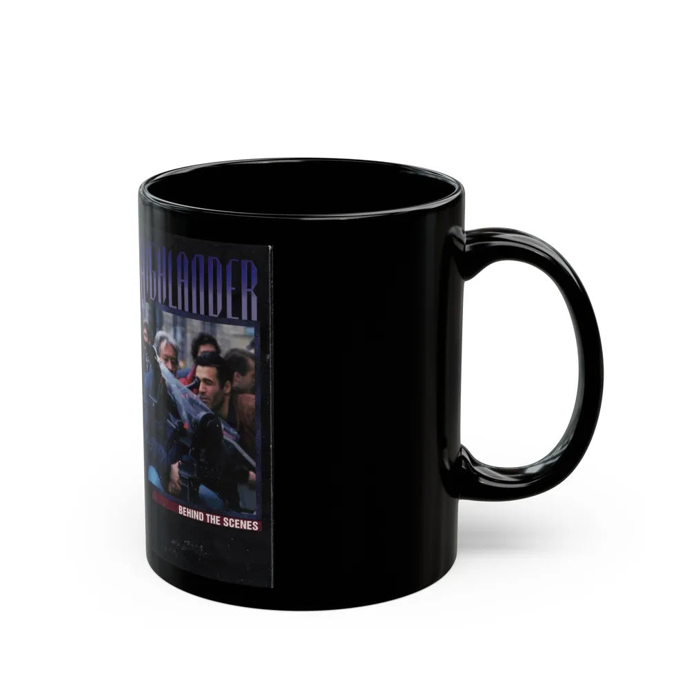 HIGHLANDER BEHIND THE SCENES (VHS COVER) - Black Coffee Mug-Go Mug Yourself