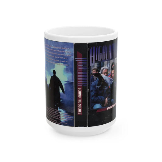 HIGHLANDER BEHIND THE SCENES (VHS COVER) - White Coffee Mug-15oz-Go Mug Yourself