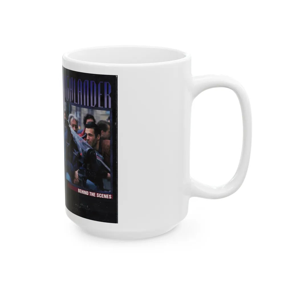 HIGHLANDER BEHIND THE SCENES (VHS COVER) - White Coffee Mug-Go Mug Yourself